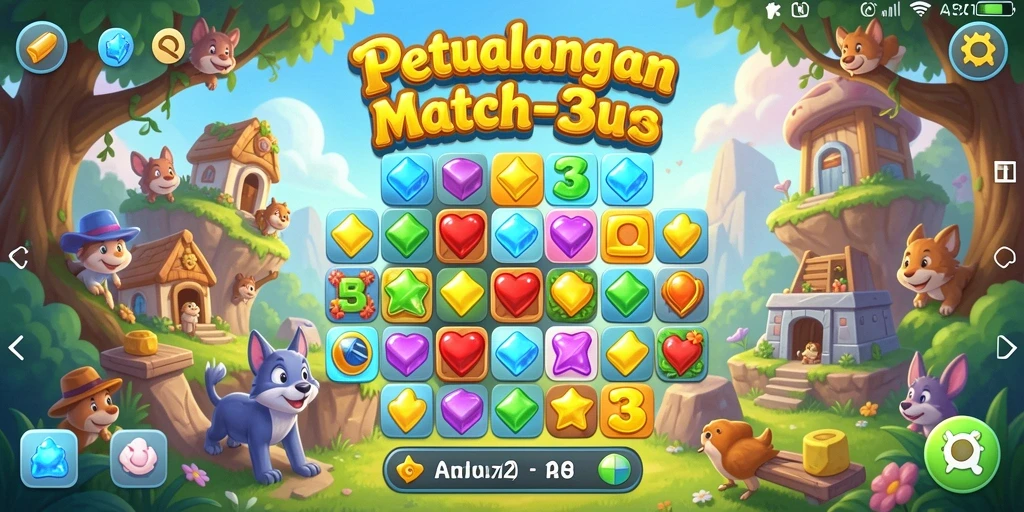Tampilan menarik dalam gameplay seru game Match-3.