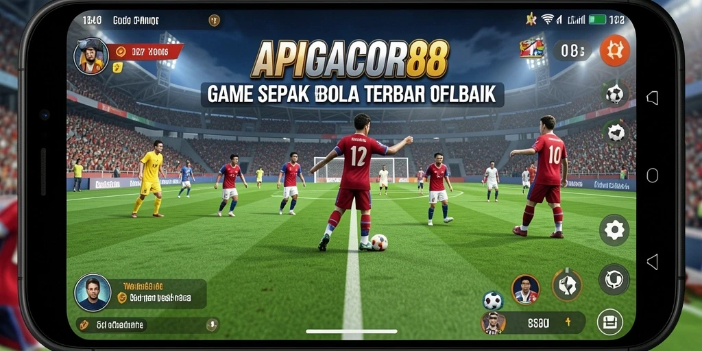 Gameplay APIGACOR88 yang intens dan realistis dalam pertandingan sepak bola.