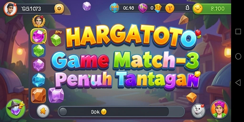 Screenshot gameplay HARGATOTO menampilkan momen mencocokkan buah-buahan yang seru.