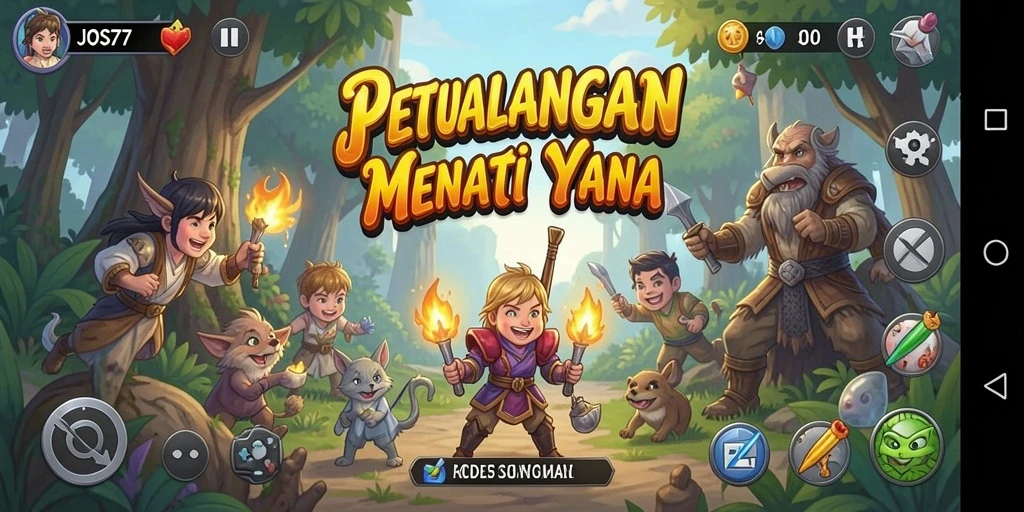 Tangkapan layar utama JOS77 menunjukkan aksi petualangan yang mendebarkan.