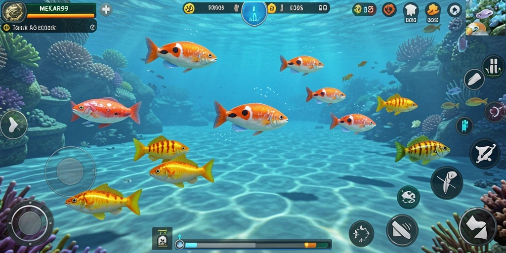 Menampilkan gameplay seru dari Tembak Ikan MEKAR99.