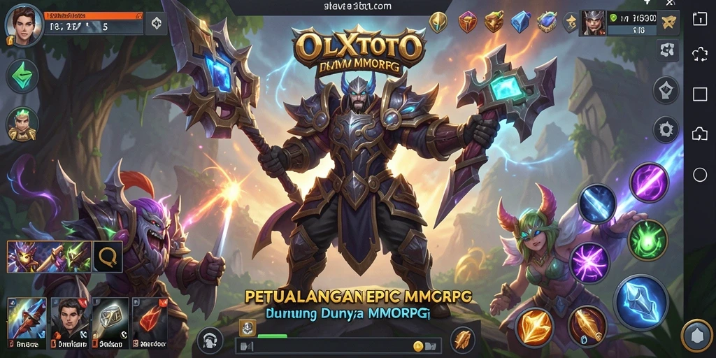 Tangkapan layar gameplay OLXTOTO menampilkan aksi seru dalam pertempuran MMORPG.