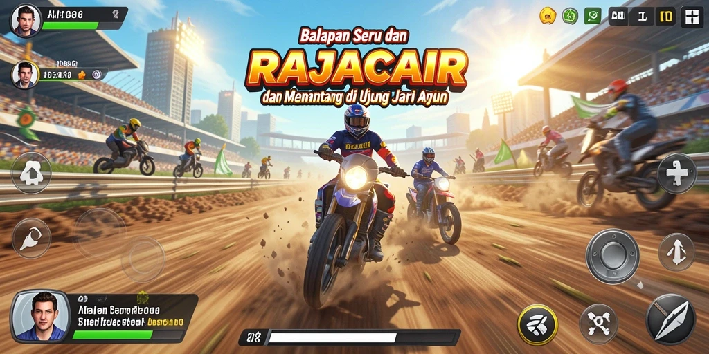 Tampilan gameplay RAJACAIR dengan aksi balapan yang seru.