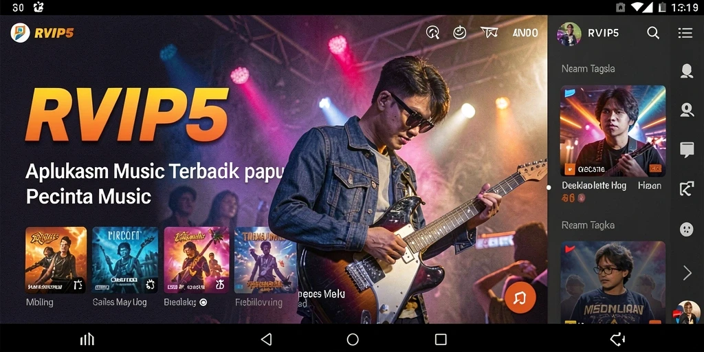 Tampilan gameplay RVIP5 yang menarik dengan berbagai alat musik.