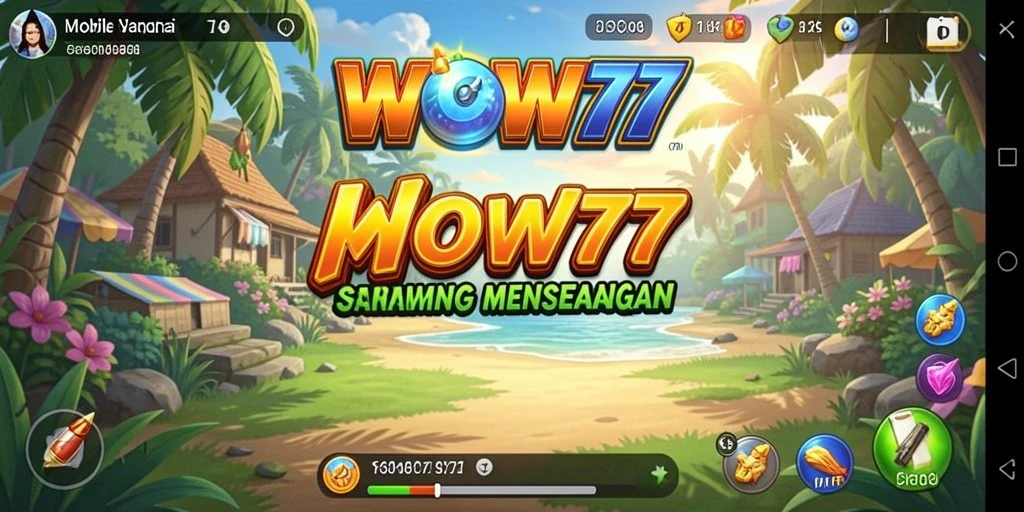 Screenshot gameplay WOW77 yang menampilkan grafis cerah dan tantangan menarik.